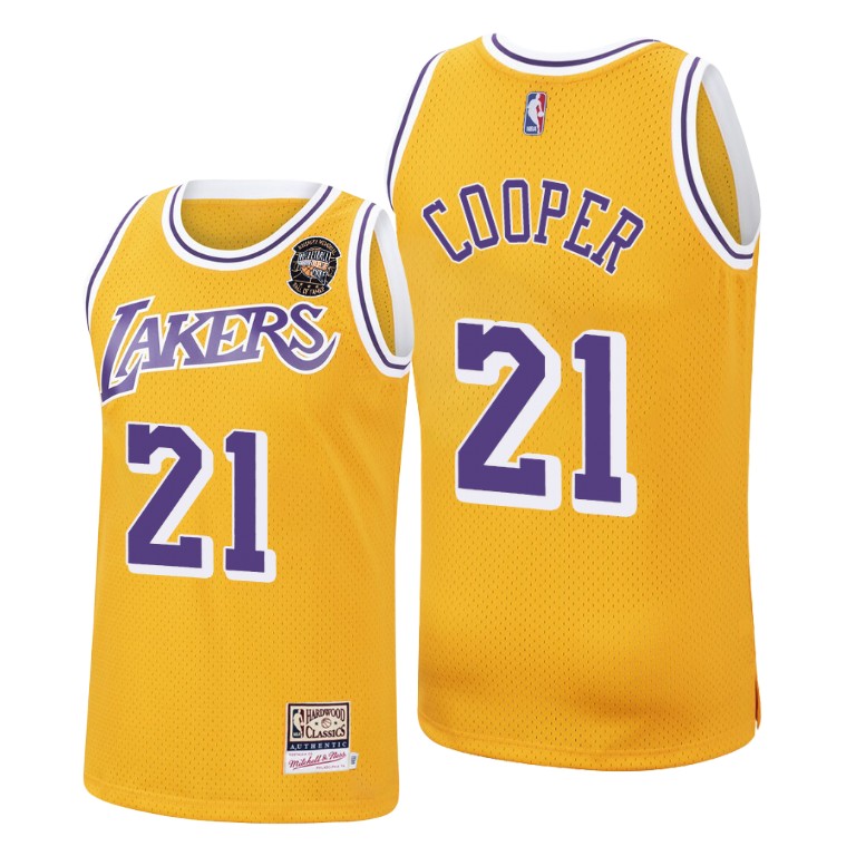 Men's Los Angeles Lakers Michael Cooper #21 NBA Throwback 2021 Naismith Hall of Fame Gold Basketball Jersey GTZ5683VU